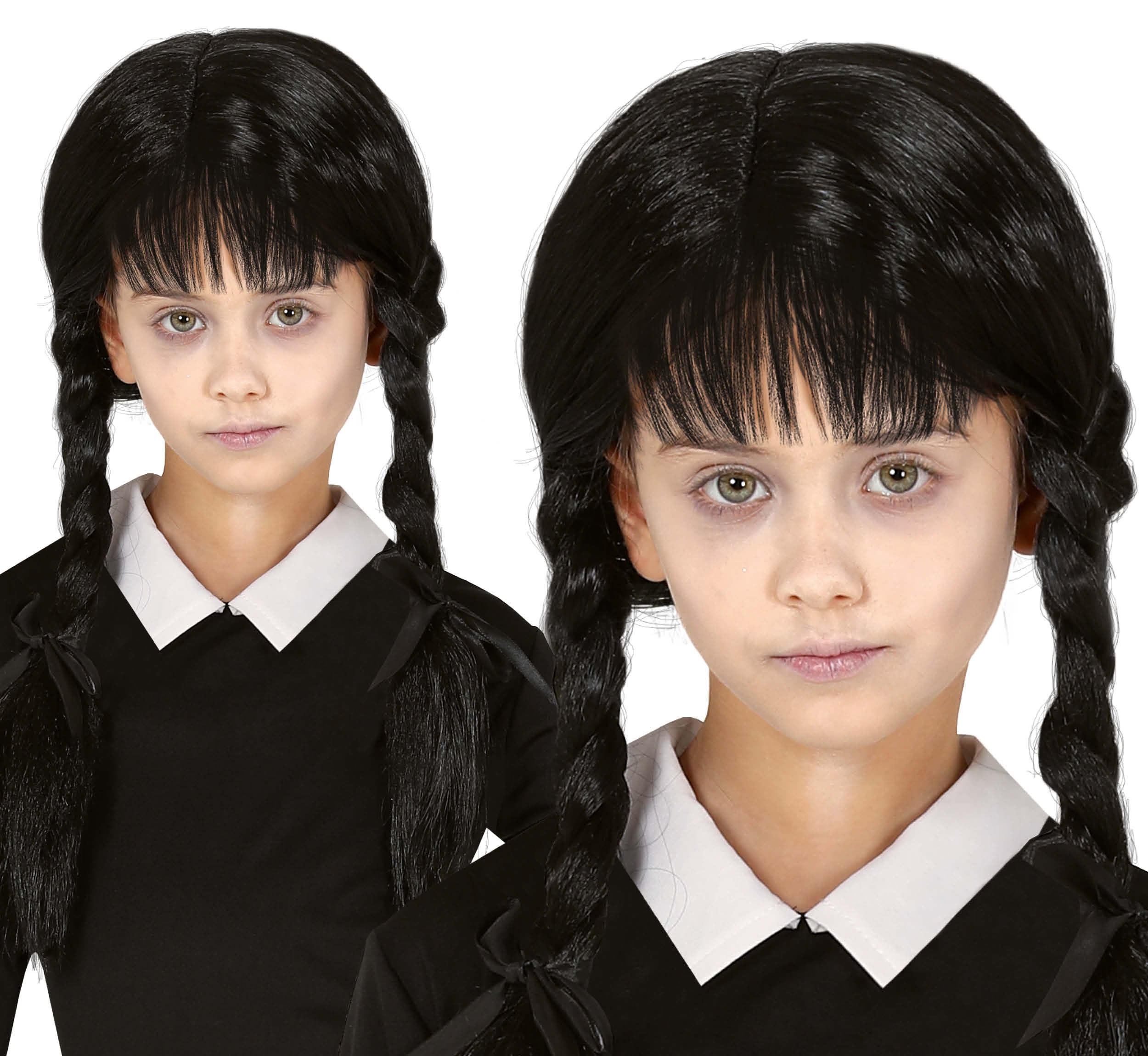 BLACK BRAID WIG WITH BANGS,CHILD, IN BOX