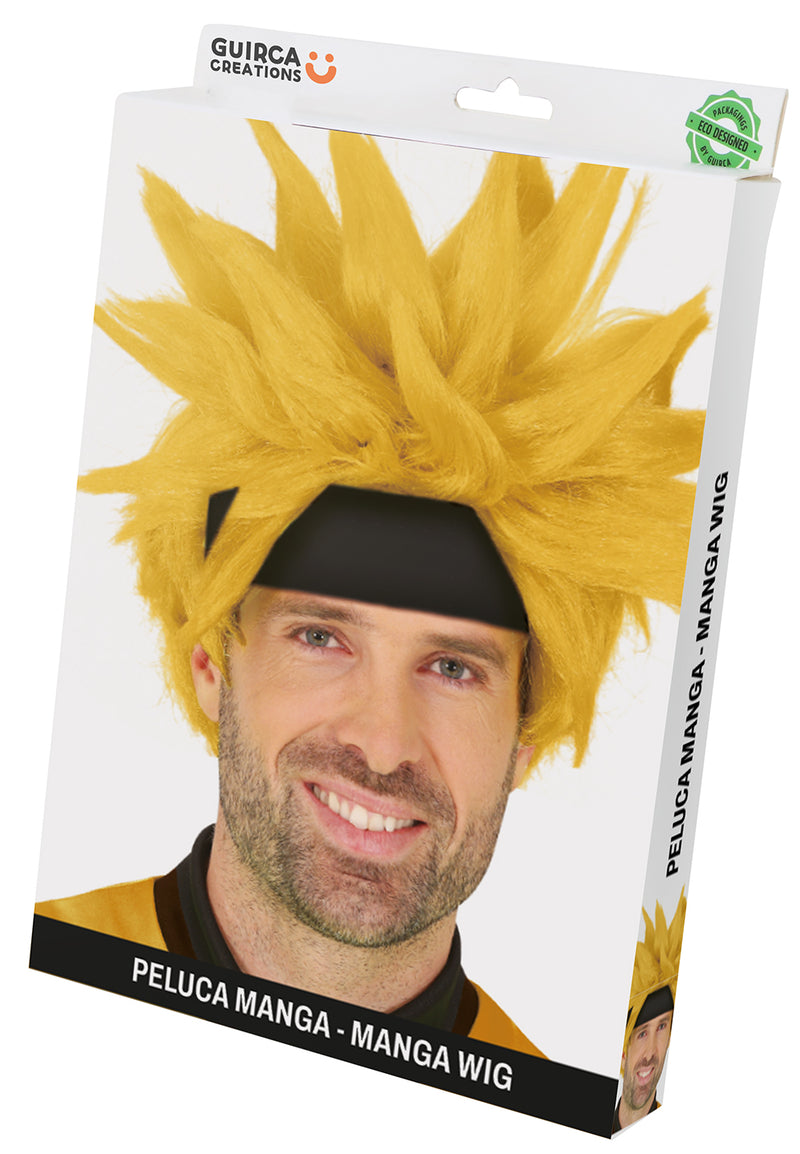 YELLOW MANGA ANIME WIG (BOX PACKAGING), ADULTS