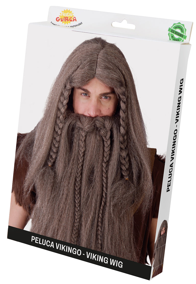 VIKING WIG AND BEARD IN PVC BOX