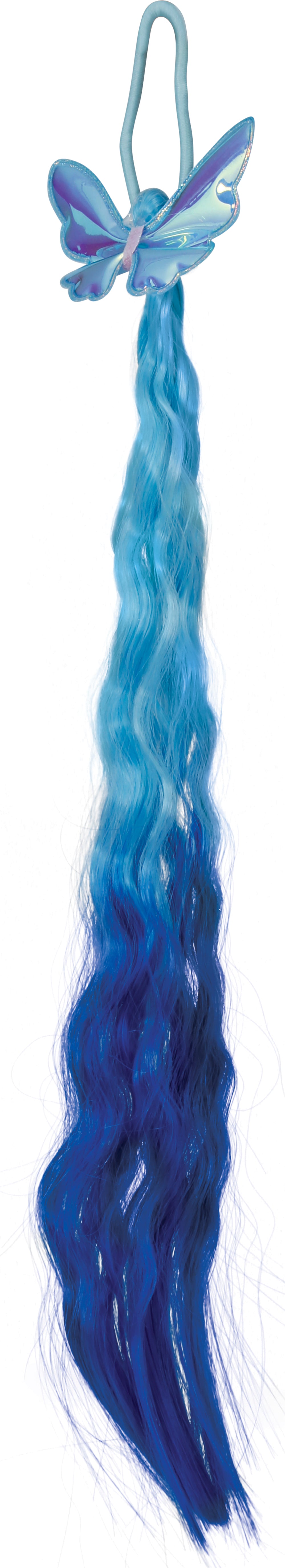 BLUE WIG WITH BUTTERFLY 35 CM