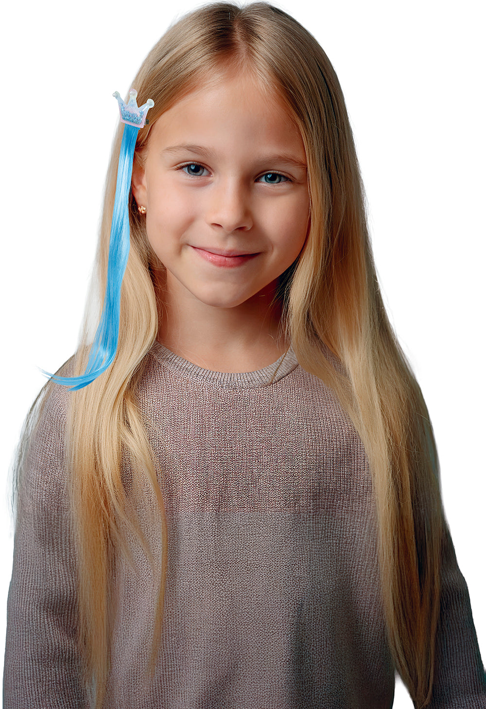 BLUE HAIR EXTENSION WITH CROWN 35 CM