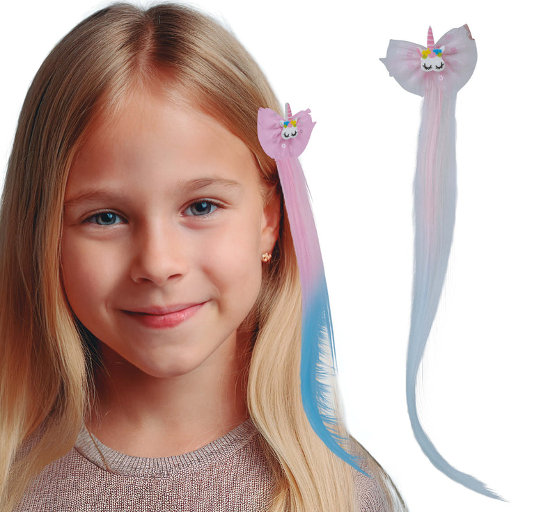 PINK HAIR EXTENSION WITH UNICORN 35 CMS