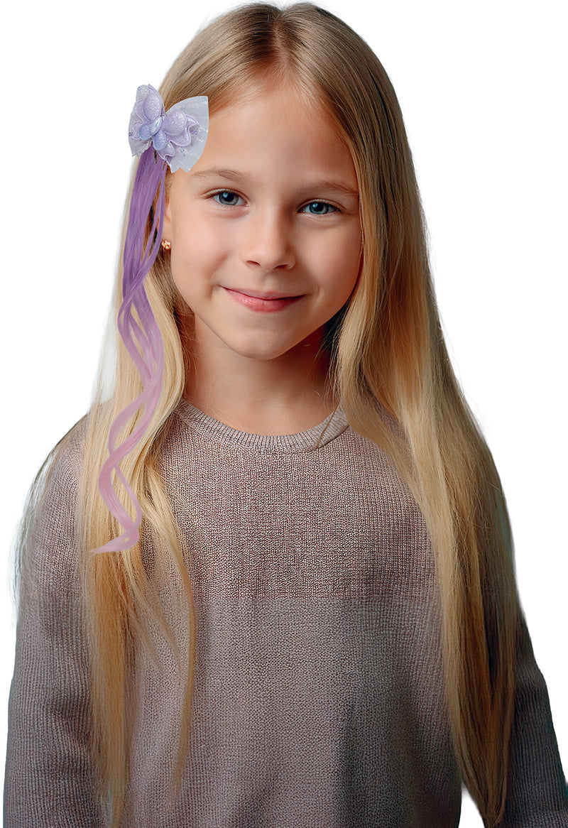 LILAC HAIR EXTENSION WITH BUTTERFLY 35 CM