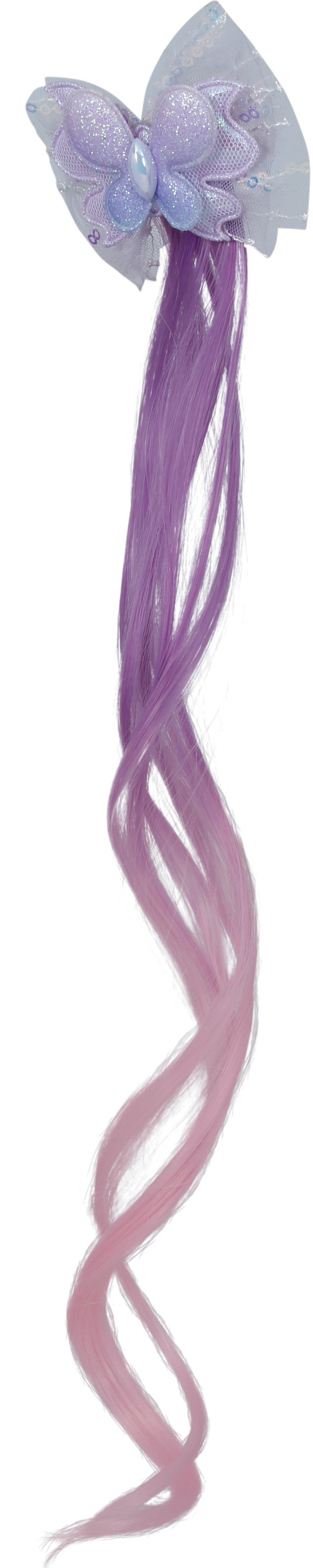 LILAC HAIR EXTENSION WITH BUTTERFLY 35 CM