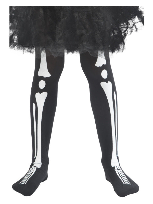 Skeleton Tights, Child, Black - 2