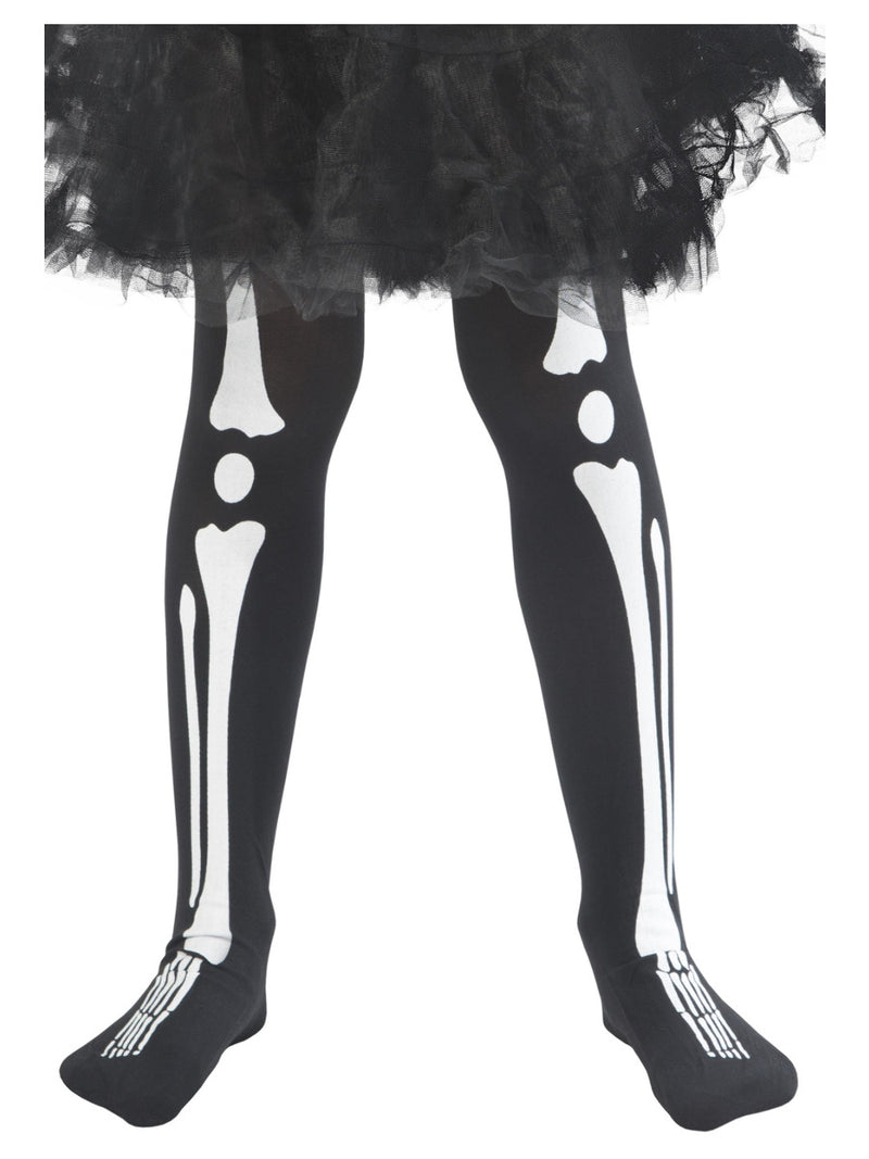 Skeleton Tights, Child, Black - 1