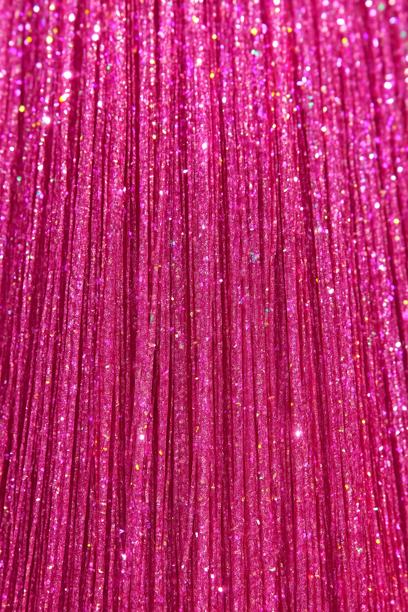 3 TINSEL HAIR EXTENSIONS 50 CM PINK