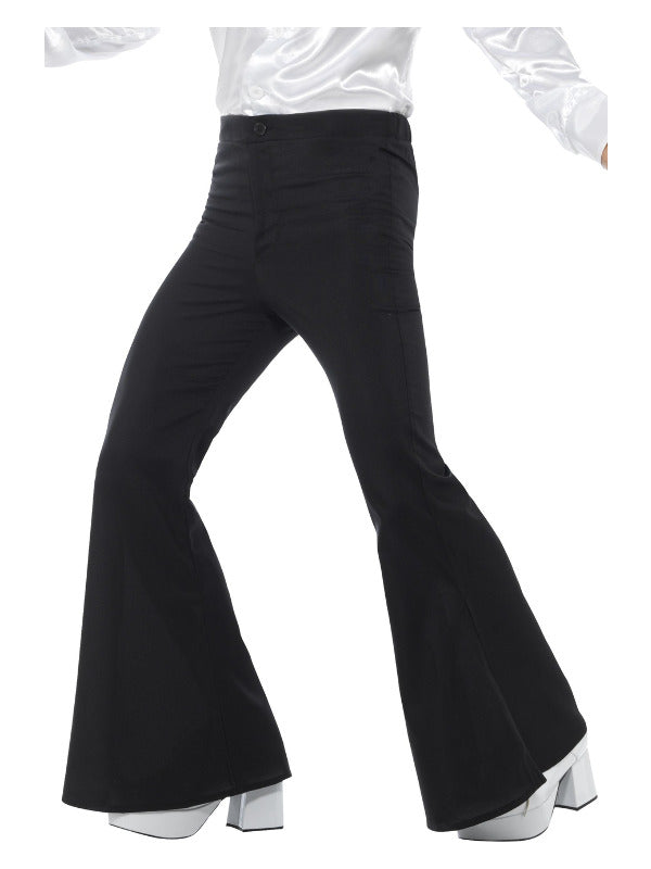 Flared Trousers, Mens, Black - 2