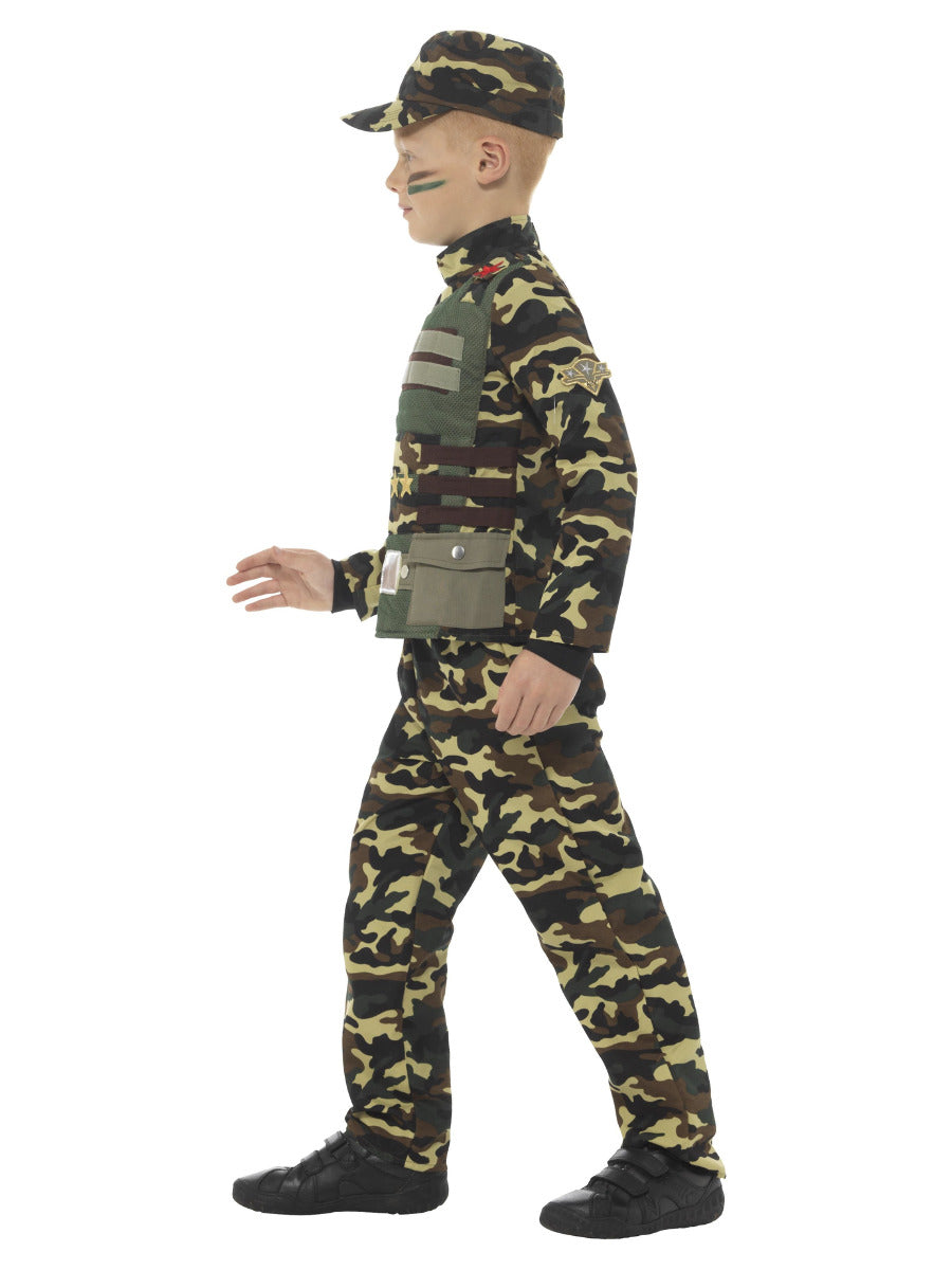 Camouflage Military Boy Costume, Green - 4