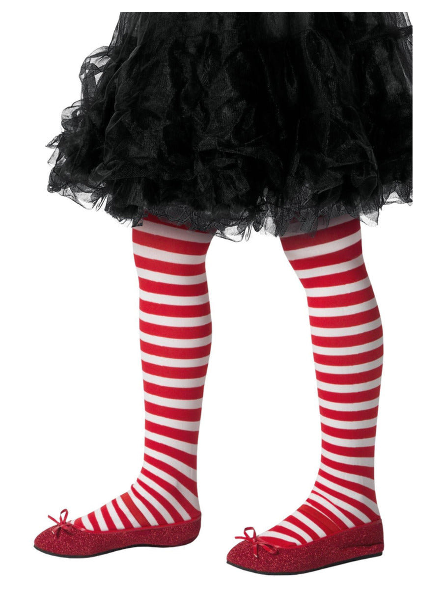 Striped Tights, Childs, Red & White - 1