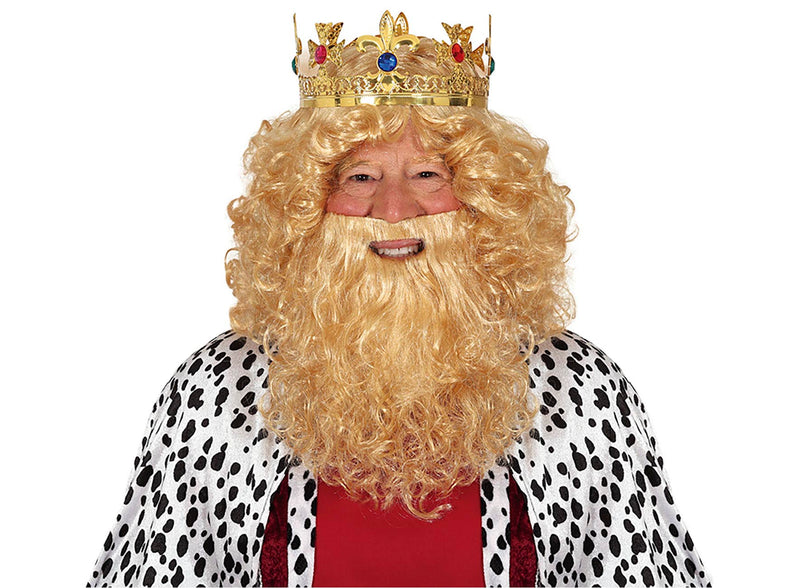 BLOND KING WIG AND BEARD (BOX CONTAINER)
