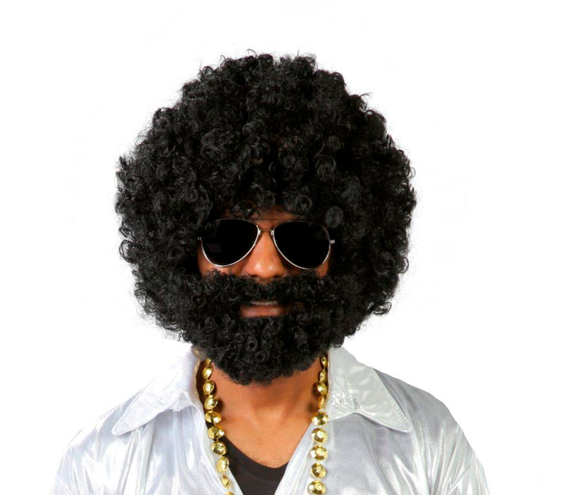 AFRO WIG WITH BLACK BEARD (BOX CONTAINER