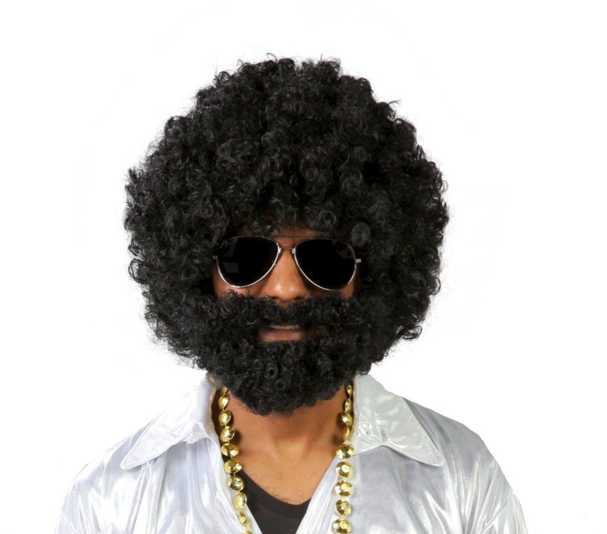 AFRO WIG WITH BLACK BEARD (BOX CONTAINER