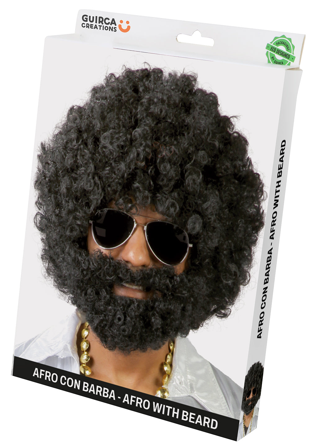 AFRO WIG WITH BLACK BEARD (BOX CONTAINER