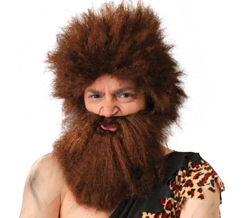 CAVEMAN WIG WITH BEARD (BOX CONTAINER)