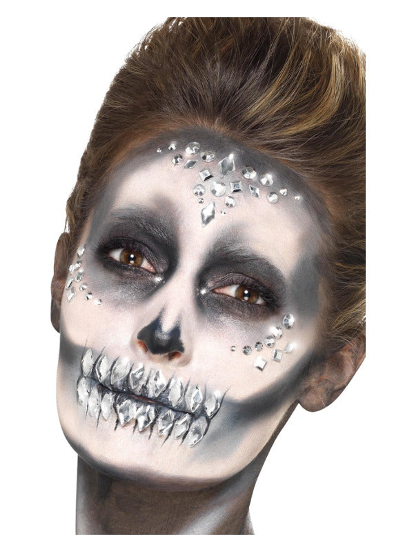 Smiffys Make-Up FX, Jewel Face Gems, Silver - 2