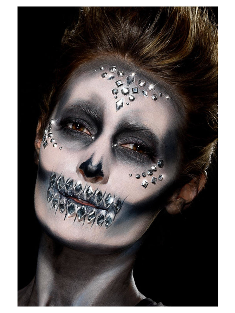Smiffys Make-Up FX, Jewel Face Gems, Silver - 4