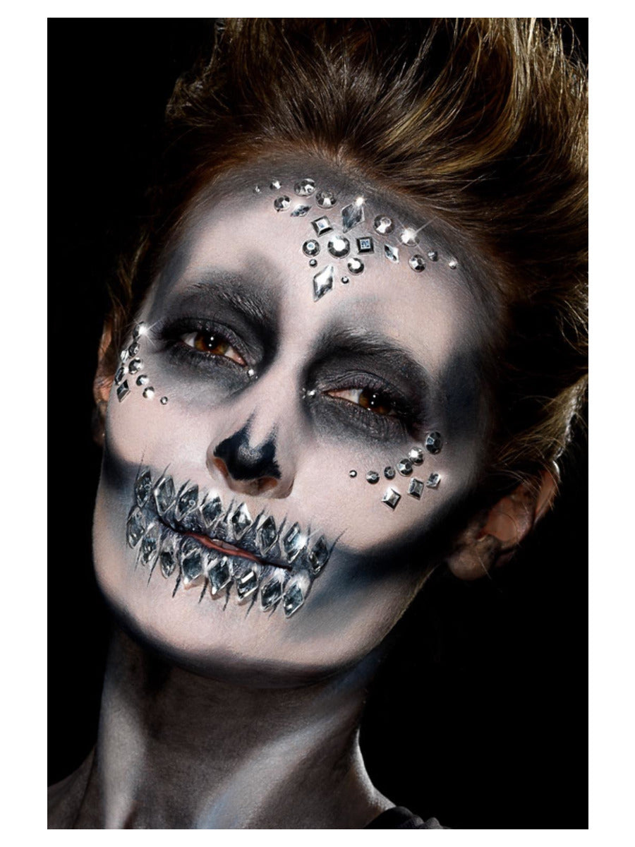 Smiffys Make-Up FX, Jewel Face Gems, Silver - 4