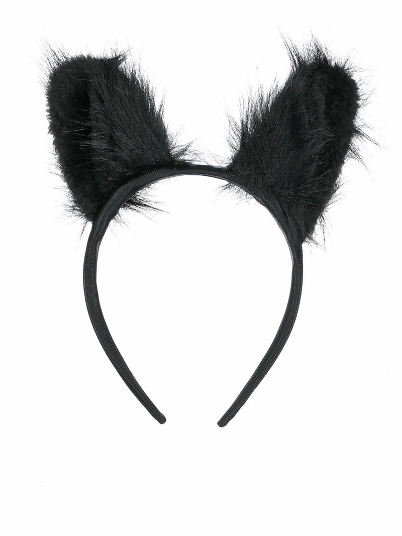Long Pile Fur Cat Ears, Black 2