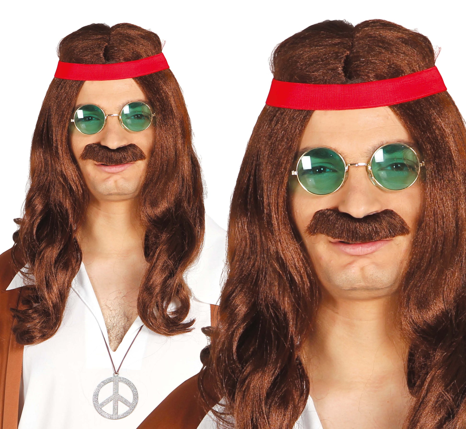 HIPPY WIG WITH MOUSTACHE (BOX CONTAINER)