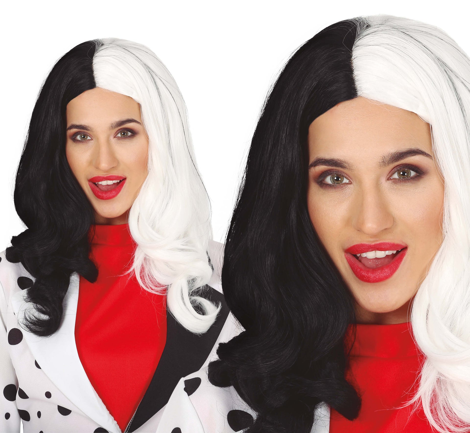 BLACK & WHITE LONG WIG (BOX CONTAINER)