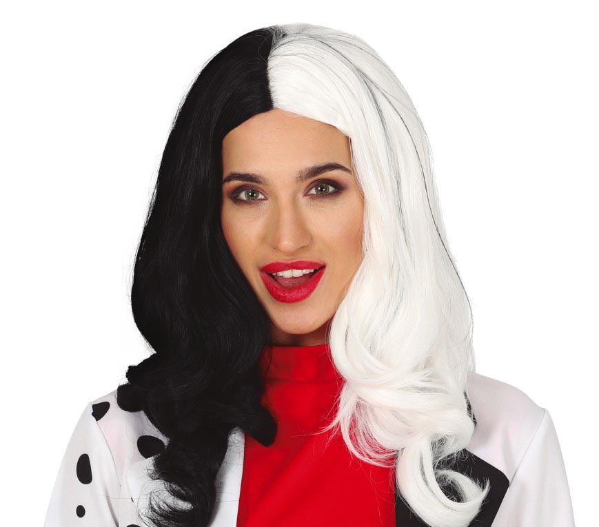 BLACK & WHITE LONG WIG (BOX CONTAINER)