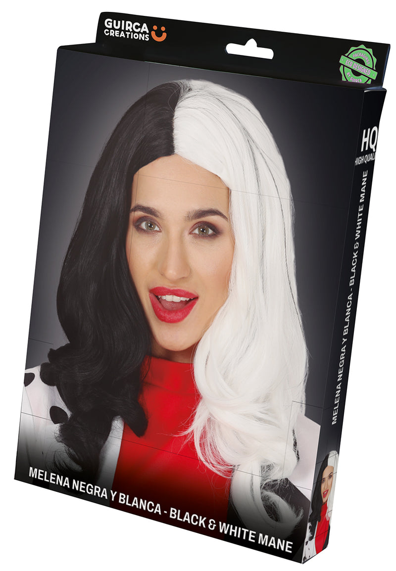 BLACK & WHITE LONG WIG (BOX CONTAINER)