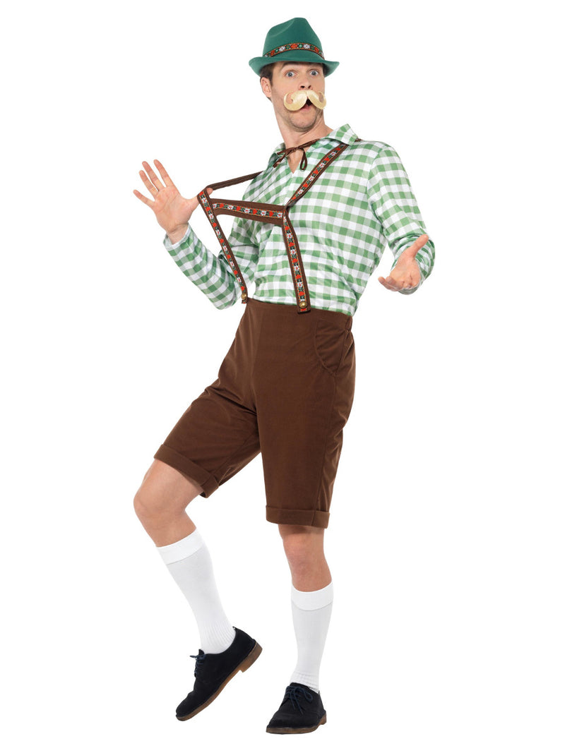 Alpine Bavarian Costume, Green & Brown - 5