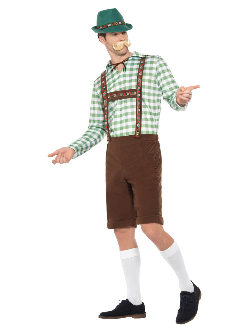 Alpine Bavarian Costume, Green & Brown - 4