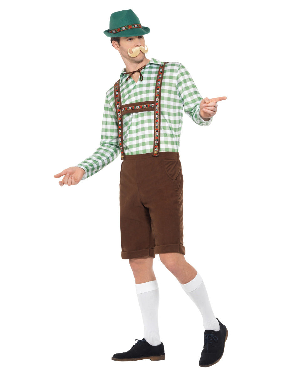 Alpine Bavarian Costume, Green & Brown - 4