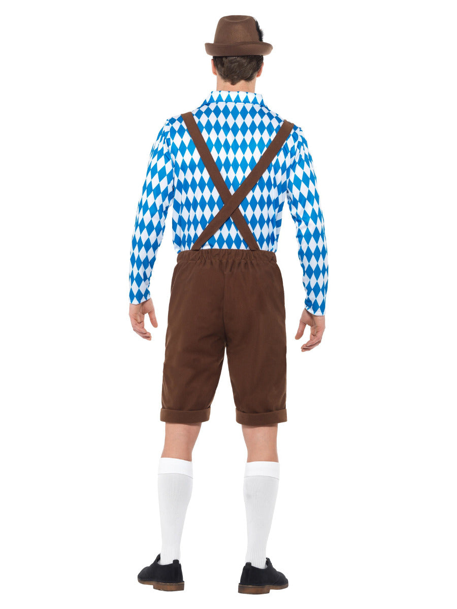 Bavarian Beer Man Costume, Blue & Brown - 3