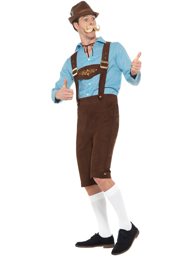 Beer Fest Costume, Blue & Brown 3