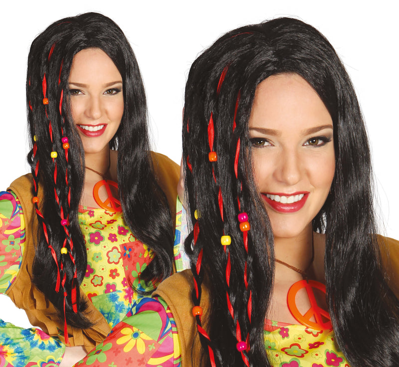 BLACK HIPPY WIG (BOX CONTAINER)