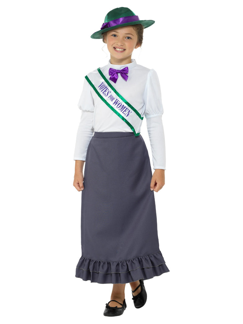 Victorian Suffragette Costume, Grey - 1