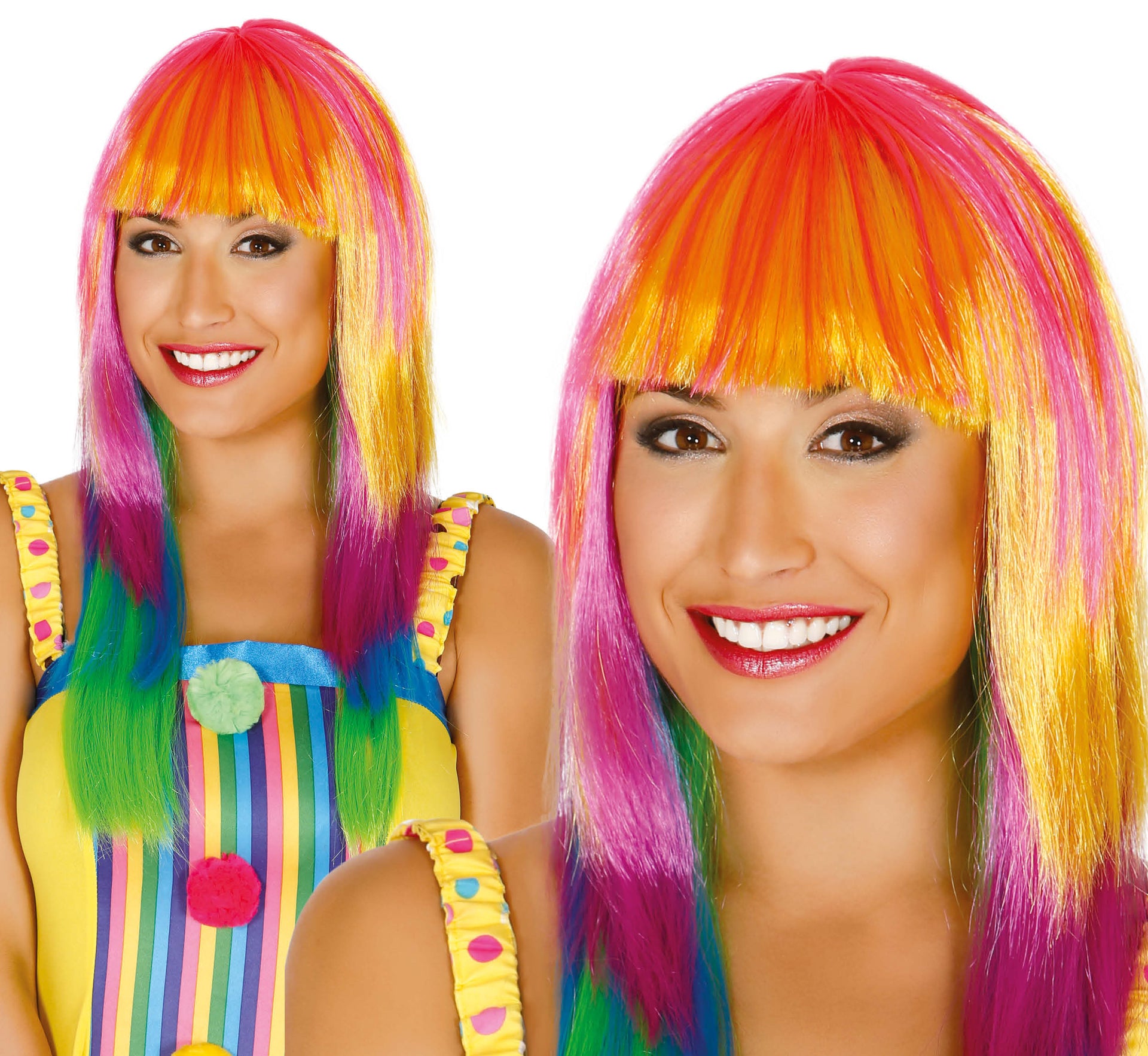 MULTICOLOUR LONG-HAIRED WIG (BOX CONTAIN