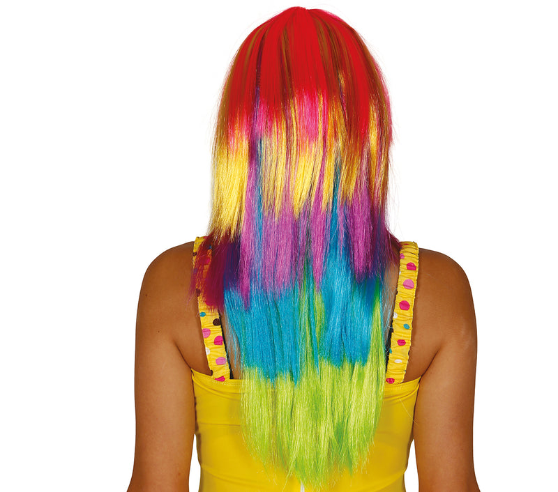 MULTICOLOUR LONG-HAIRED WIG (BOX CONTAIN