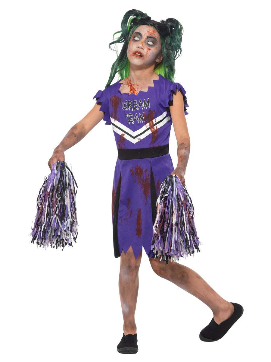 Dark Cheerleader Costume, Purple & Black - 5