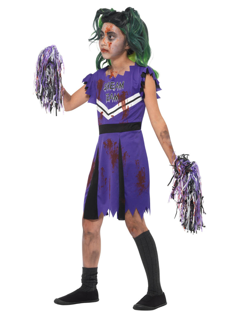Dark Cheerleader Costume, Purple & Black - 4