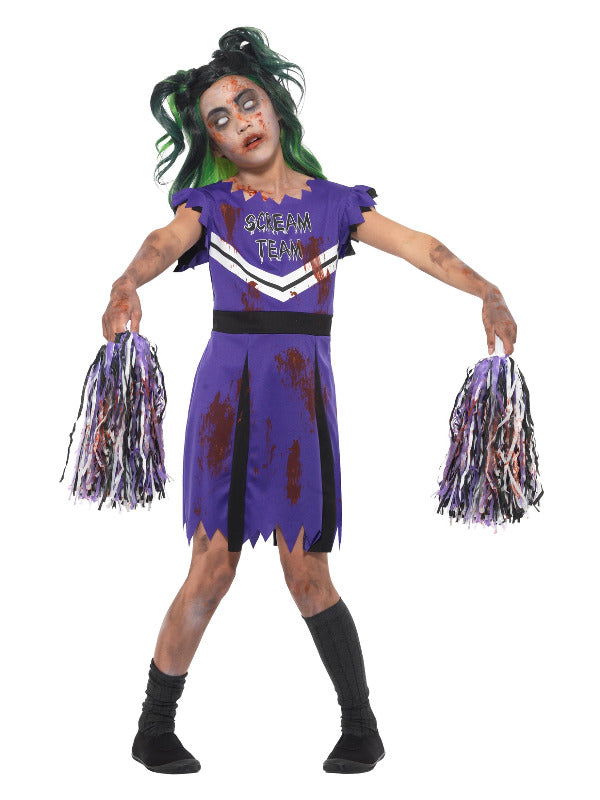 Dark Cheerleader Costume, Purple & Black - 2