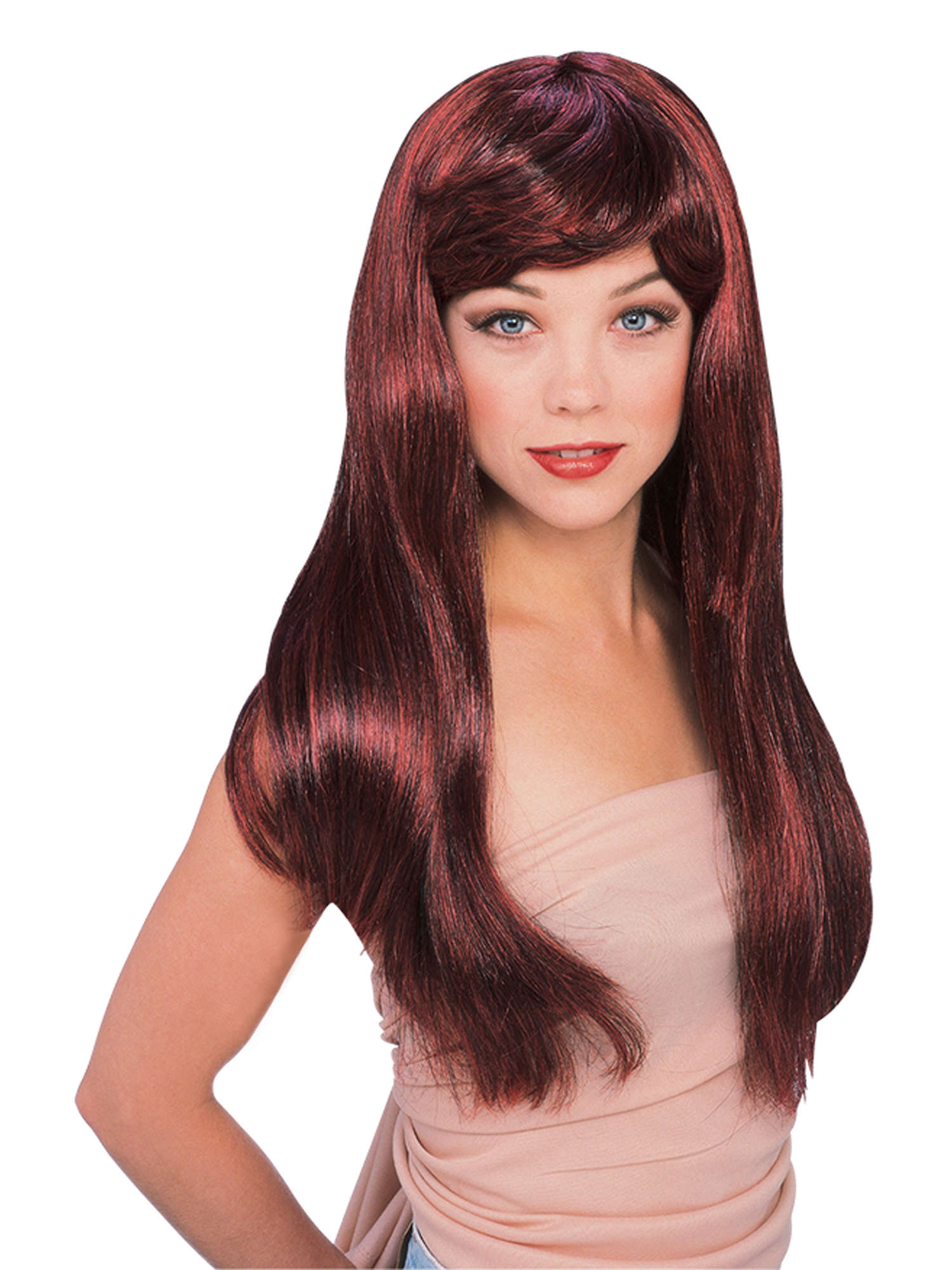 GLAMOUR WIG-RED/BLACK