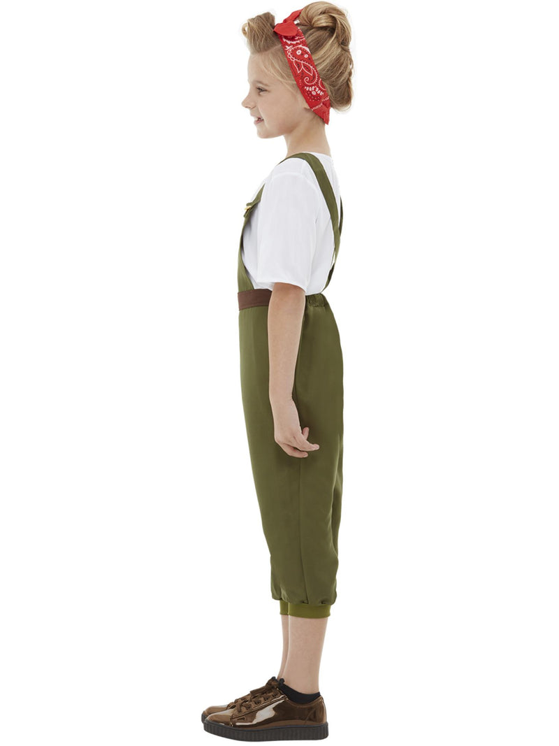 WW2 Little Land Girl Costume, Green 3