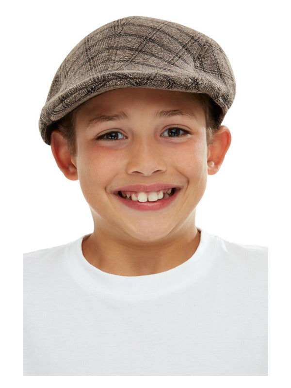 Kids Flat Cap, Brown & Black - 2