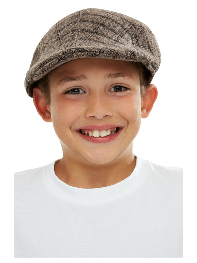 Kids Flat Cap, Brown & Black - 1