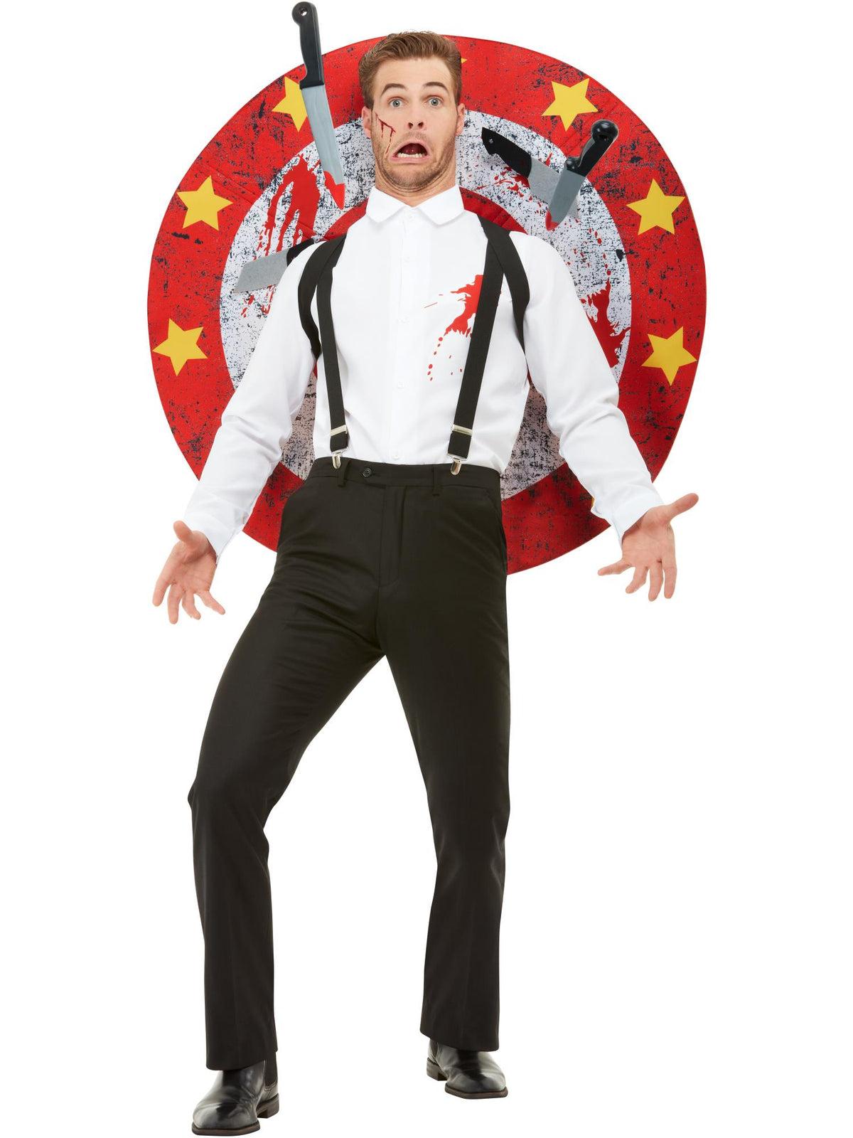 Deluxe Knife Thrower Costume, Red & White 1