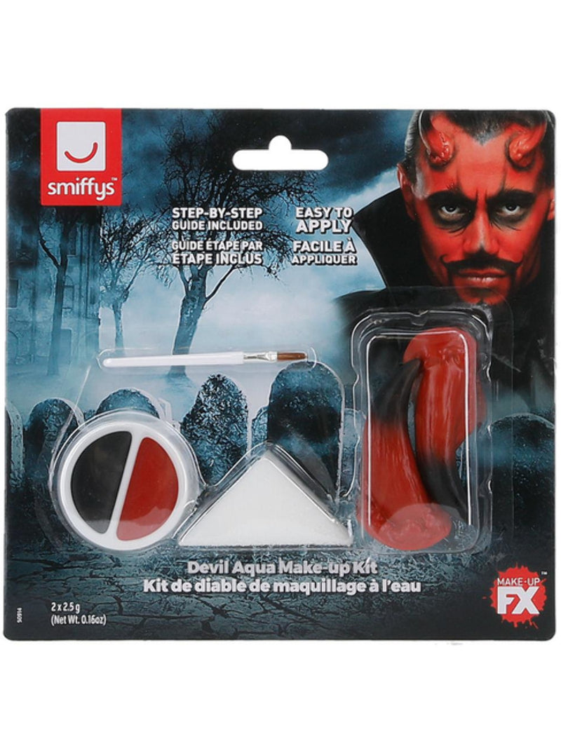 Smiffys Make-Up FX, Devil Kit, Aqua, Red & Black - 3