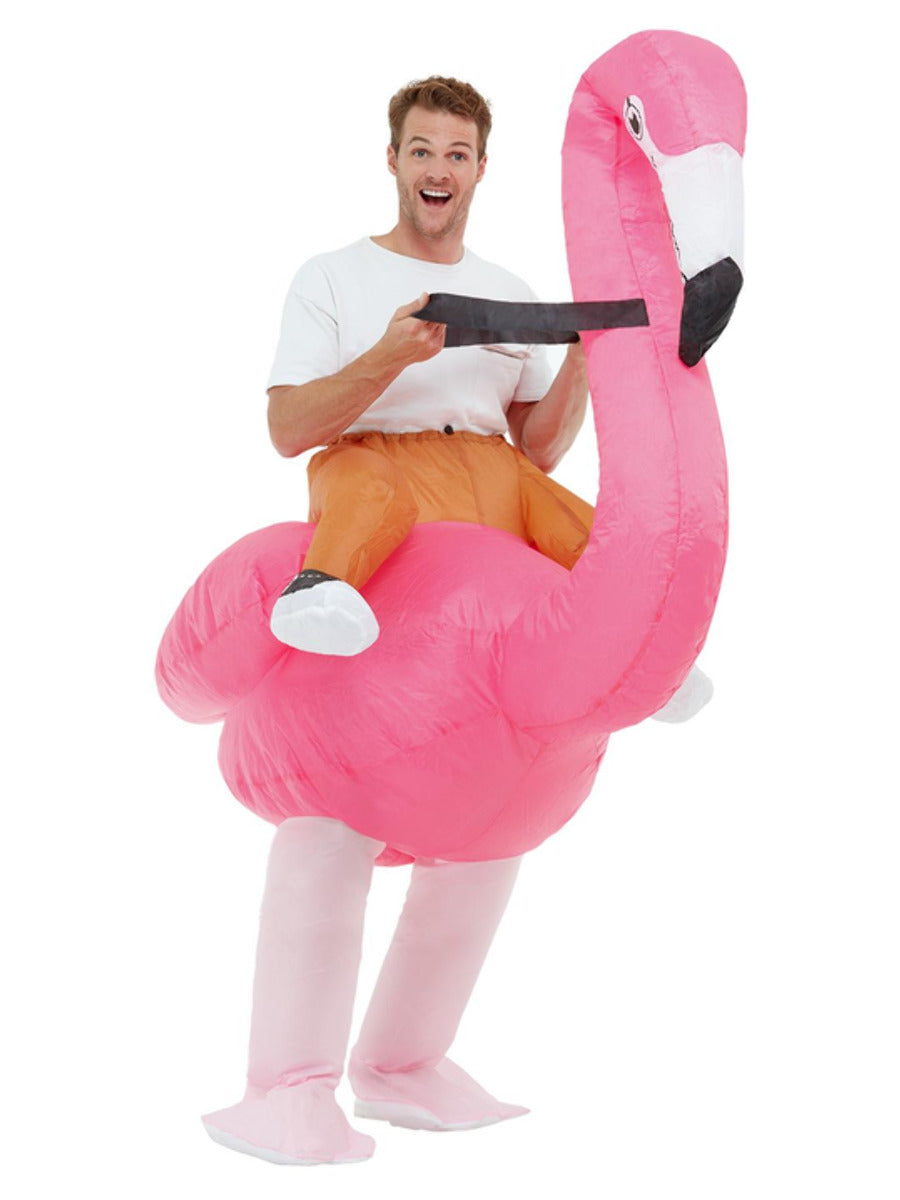 Inflatable Ride Em Flamingo Costume, Pink - 1
