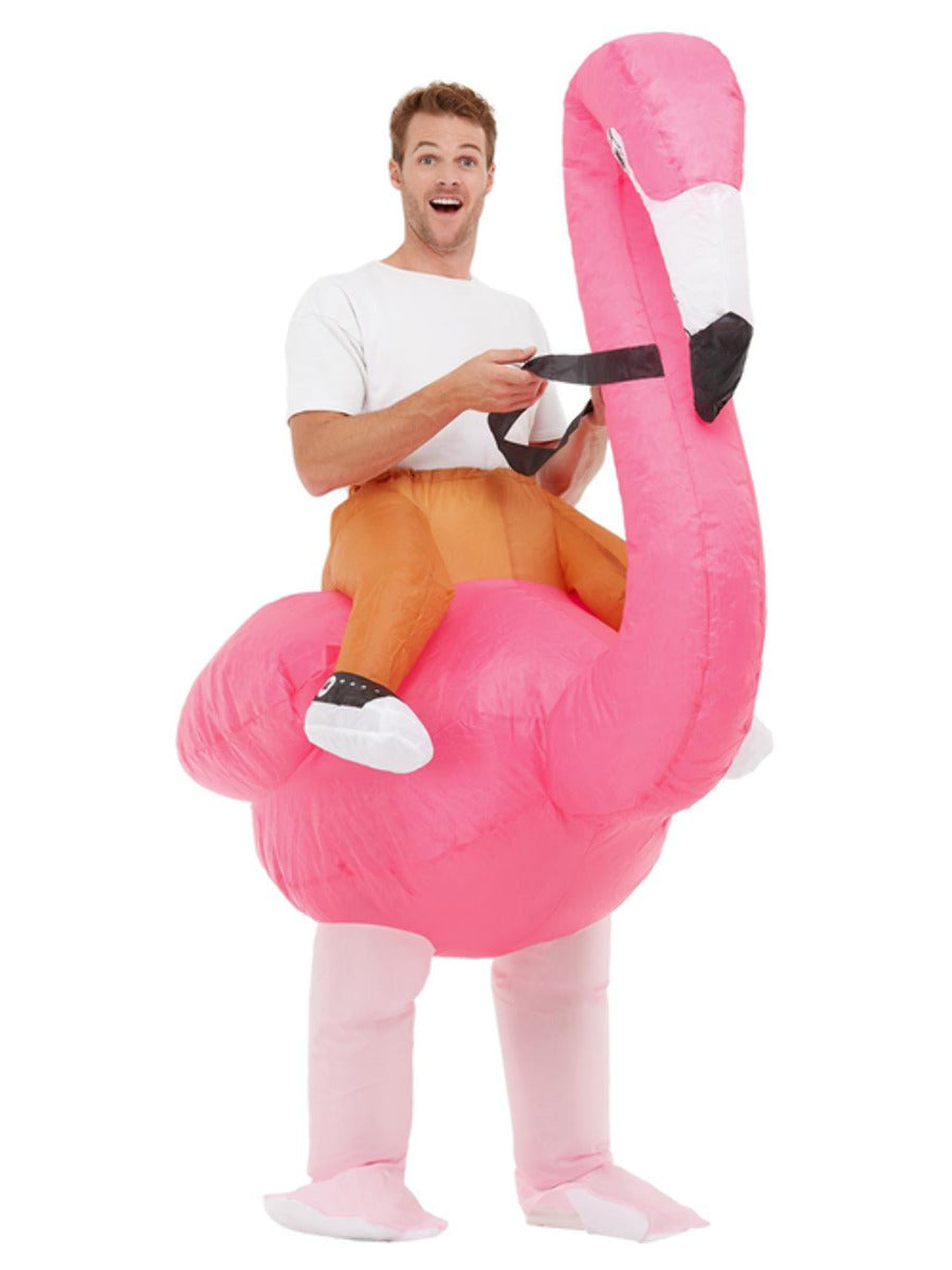 Inflatable Ride Em Flamingo Costume, Pink - 4