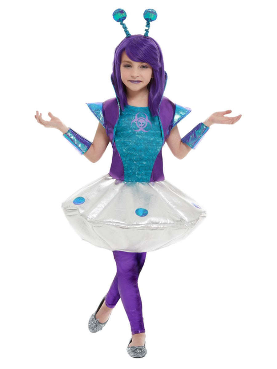 Alien Girl Costume, Silver - 5