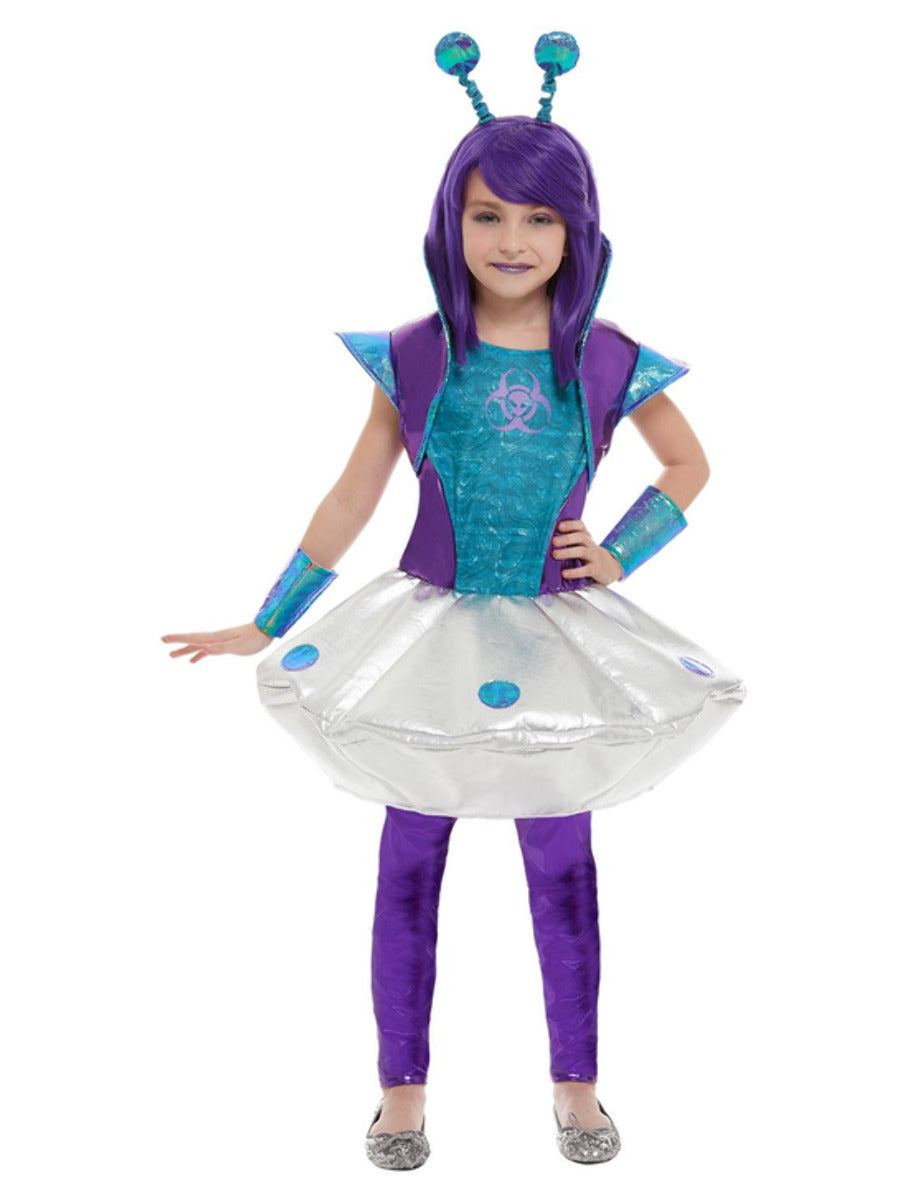 Alien Girl Costume, Silver - 1