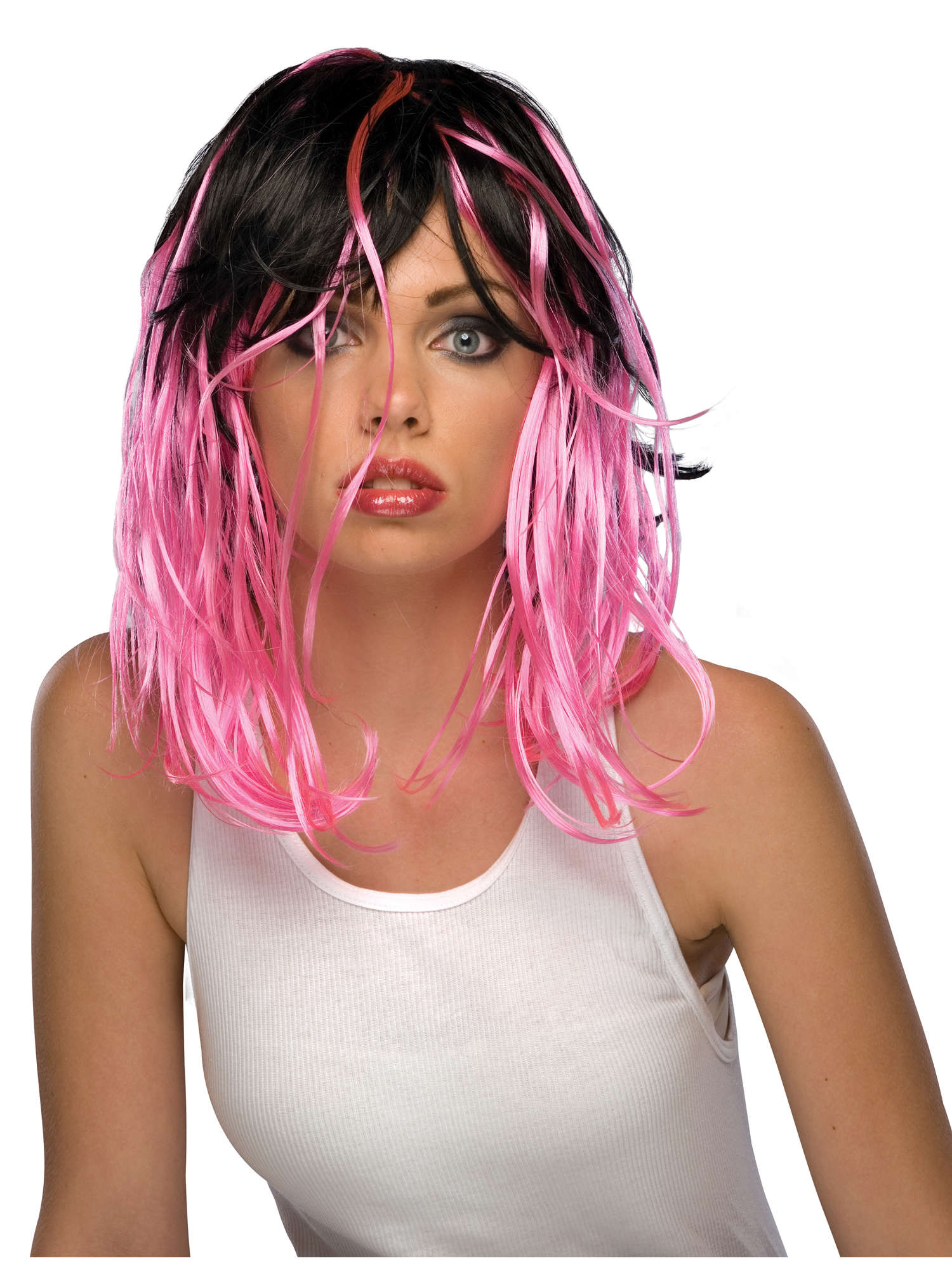 TWO-TONE STREAK WIG-PINK
